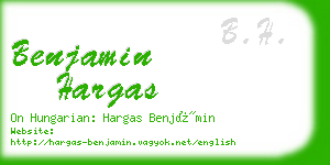 benjamin hargas business card